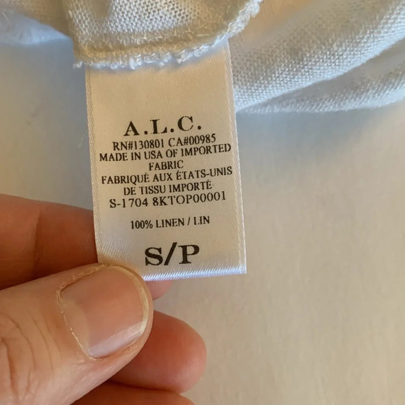 A.L.C. Tesi Linen Split Back Tee T Shirt White Size small - Picture 4 of 14